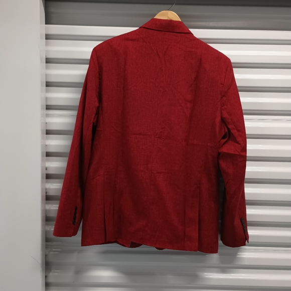 New Geek Lightning Red Single Button Dual Vent Blazer Sportcoat Size Large - Picture 12 of 14